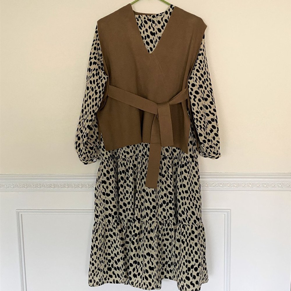 Polka Dot Midi Loose Dress White Black Dress S Twin Set NTW
